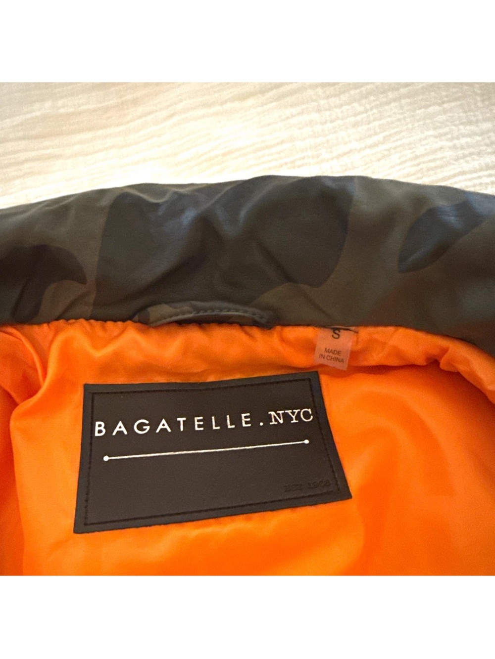 bagatelle women’s Black Puffer Jacket with Orange Lining